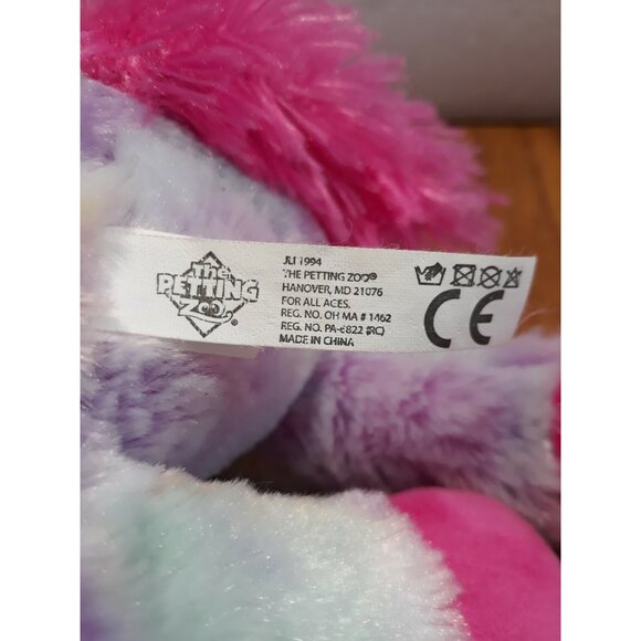 The Petting Zoo Unicorn Blue multiple colors stuffed Plush 12” Glitter Eyes - Picture 7 of 9